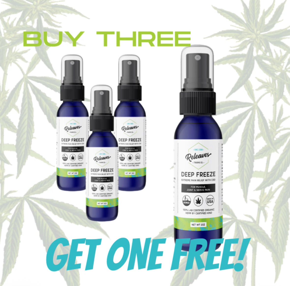 Releaves Deep Freeze Pain Spray- BUY 3 GET 1 FREE!